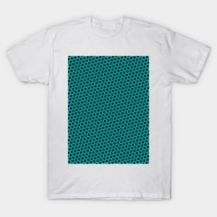 Pattern hexagon blue on black background T-Shirt